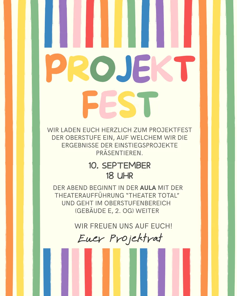 Einladung Projektfest Stand 01.09.